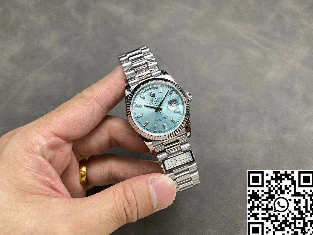 M128236-0009 QF Steel Factory Tungsten 36mm Date Day v5 Rolex Blue Dial 0328